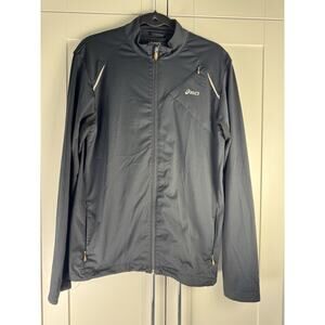 ASICS Men's Black Track Jacket M Full Zip Lightweight Pockets Athletic